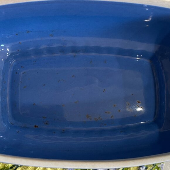 1940s Hall Refrigerator Dish in Striking Periwinkle Blue - Picture 15 of 16